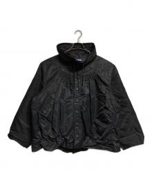 FAMILY JAPAN（ファミリージャパン）の古着「ハイネックギャザーパフジャケット/Stand-up Collar Gathered Puffer Jacket」｜ブラック