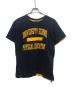 Champion（チャンピオン）の古着「80s ダブルフェイスカレッジプリントTシャツ」｜イエロー×ネイビー