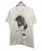 FRUIT OF THE LOOMフルーツオブザルーム）の古着「Human-i-Tees アートアニマルTシャツ」｜ホワイト