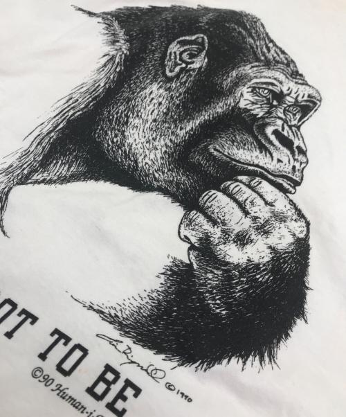 FRUIT OF THE LOOM（フルーツオブザルーム）FRUIT OF THE LOOM (フルーツオブザルーム) Human-i-Tees アートアニマルTシャツ ホワイト サイズ:Lの古着・服飾アイテム