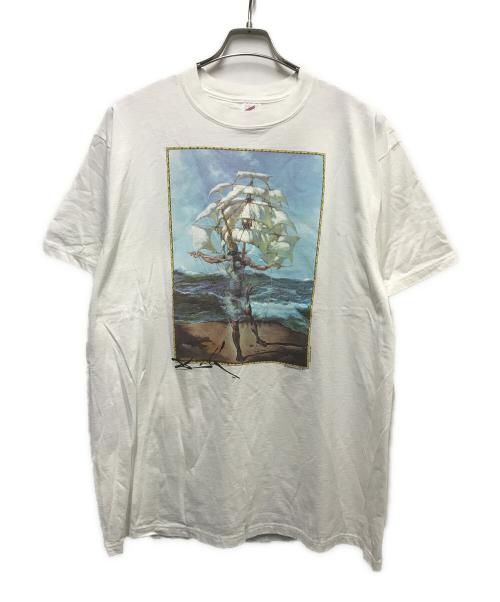 JERZEES（ジャージーズ）JERZEES (ジャージーズ) Salvador Dalí 00-90sアートプリントTシャツ ホワイト サイズ:Lの古着・服飾アイテム