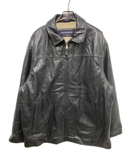DOCKERS（ドッカーズ）DOCKERS (ドッカーズ) レザージャケット ブラック サイズ:Lの古着・服飾アイテム