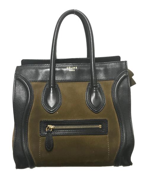 CELINE（セリーヌ）CELINE (セリーヌ) ラゲージナノミニショッパートートバッグ ブラウン×ブラック サイズ:Free(実寸参照）の古着・服飾アイテム