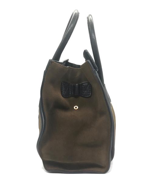 CELINE（セリーヌ）CELINE (セリーヌ) ラゲージナノミニショッパートートバッグ ブラウン×ブラック サイズ:Free(実寸参照）の古着・服飾アイテム