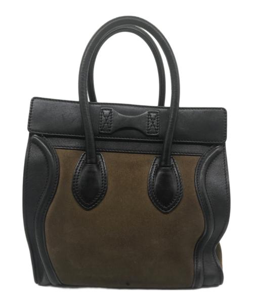 CELINE（セリーヌ）CELINE (セリーヌ) ラゲージナノミニショッパートートバッグ ブラウン×ブラック サイズ:Free(実寸参照）の古着・服飾アイテム