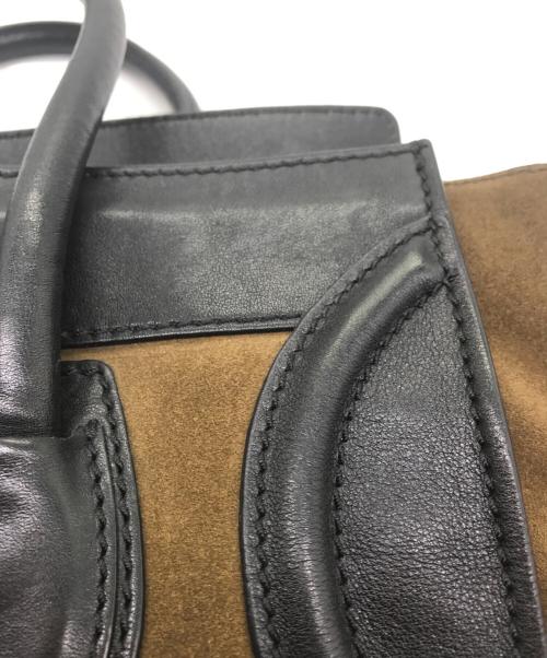CELINE（セリーヌ）CELINE (セリーヌ) ラゲージナノミニショッパートートバッグ ブラウン×ブラック サイズ:Free(実寸参照）の古着・服飾アイテム