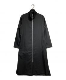 GROUND Y（グラウンドワイ）の古着「ZIP-UP STANDING COLLAR LONG SHIRT/ジップアップスタンドカラーロングシャツ」｜ブラック