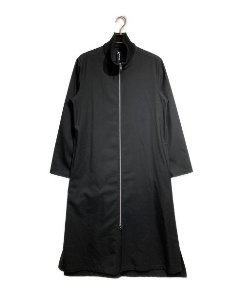 GROUND Y（グラウンドワイ）GROUND Y (グラウンドワイ) ZIP-UP STANDING COLLAR LONG SHIRT/ジップアップスタンドカラーロングシャツ ブラック サイズ:3の古着・服飾アイテム