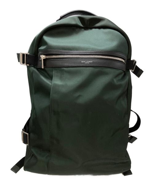Saint Laurent Paris（サンローランパリ）Saint Laurent Paris (サンローランパリ) City Backpack/シティバックパック グリーン×ブラックの古着・服飾アイテム