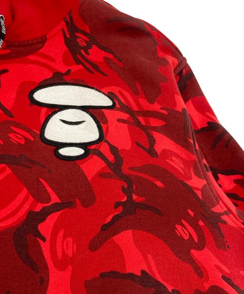 Aape BY A BATHING APE（エーエイプ バイ アベイシングエイプ）Aape BY A BATHING APE (エーエイプ バイ アベイシングエイプ) カモ柄スナップフーデットジャケット レッド サイズ:XXLの古着・服飾アイテム