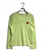 PLAY COMME des GARCONSプレイコムデギャルソン）の古着「ボーダーカットソー/border cut and sew」｜グリーン