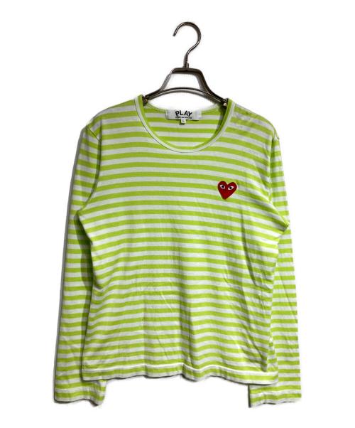PLAY COMME des GARCONS（プレイコムデギャルソン）PLAY COMME des GARCONS (プレイコムデギャルソン) ボーダーカットソー/border cut and sew グリーン サイズ:Lの古着・服飾アイテム