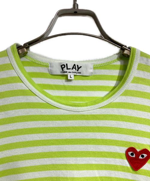 PLAY COMME des GARCONS（プレイコムデギャルソン）PLAY COMME des GARCONS (プレイコムデギャルソン) ボーダーカットソー/border cut and sew グリーン サイズ:Lの古着・服飾アイテム