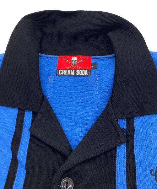 CREAM SODA（クリームソーダ）CREAM SODA (クリームソーダ) 切り替えしニットシャツ ブラック×ブルー サイズ:Lの古着・服飾アイテム