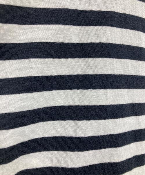 COMME des GARCONS（コムデギャルソン）COMME des GARCONS (コムデギャルソン) フリルボーダーカットソー/Stripe frill-collar top ホワイト×ブラック サイズ:Ｍの古着・服飾アイテム