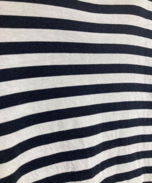 COMME des GARCONS（コムデギャルソン）COMME des GARCONS (コムデギャルソン) フリルボーダーカットソー/Stripe frill-collar top ホワイト×ブラック サイズ:Ｍの古着・服飾アイテム