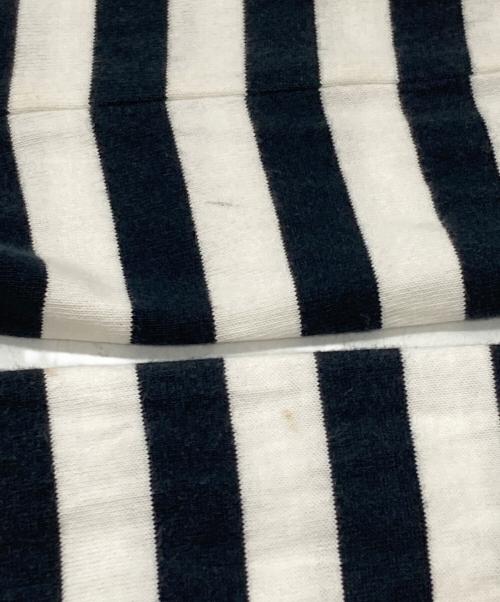 COMME des GARCONS（コムデギャルソン）COMME des GARCONS (コムデギャルソン) フリルボーダーカットソー/Stripe frill-collar top ホワイト×ブラック サイズ:Ｍの古着・服飾アイテム