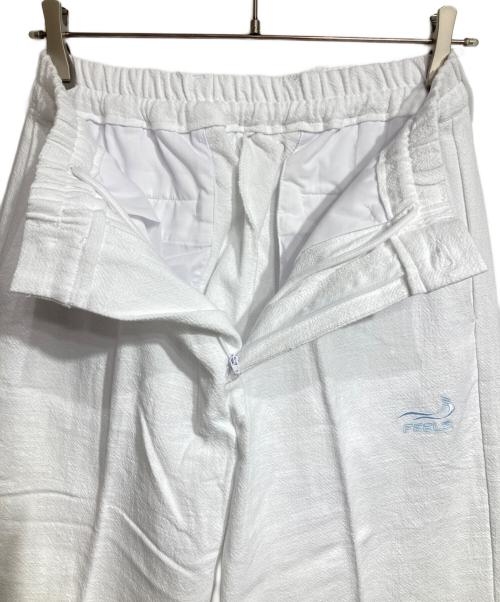 FEELS（フィールズ）FEELS (フィールズ) LINEN SLACKS GRAY ホワイト サイズ:Lの古着・服飾アイテム