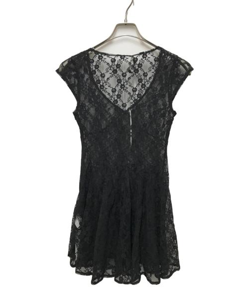 GLOWNY（グロウニー）GLOWNY (グロウニー) WHISPER LACE MINI DRESS ブラック サイズ:Sの古着・服飾アイテム