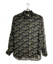 DRIES VAN NOTEN（ドリスヴァンノッテン）の古着「ドットシアーレーヨンシャツ/Sheer Rayon Shirt」｜ブラック×ブラウン