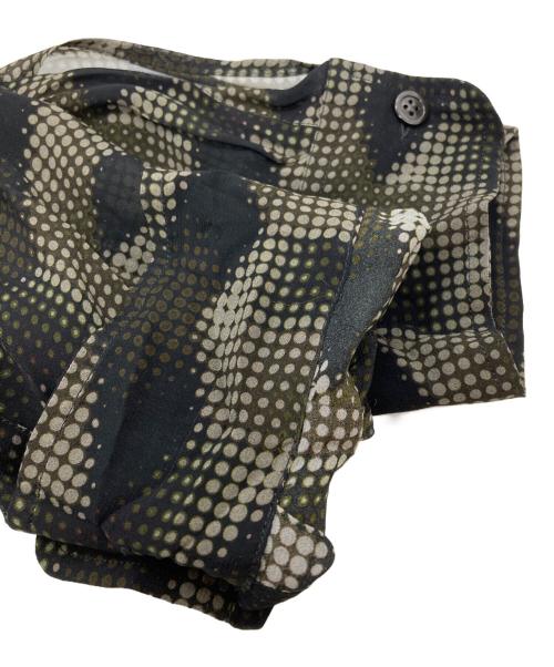 DRIES VAN NOTEN（ドリスヴァンノッテン）DRIES VAN NOTEN (ドリスヴァンノッテン) ドットシアーレーヨンシャツ/Sheer Rayon Shirt ブラック×ブラウン サイズ:SMALLの古着・服飾アイテム
