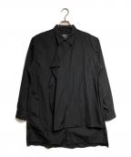 Yohji Yamamoto pour hommeヨウジヤマモト プールオム）の古着「OVERLAPPING LEFT PANEL SHIRT/長袖シャツ」｜ブラック