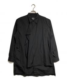 Yohji Yamamoto pour homme（ヨウジヤマモト プールオム）の古着「OVERLAPPING LEFT PANEL SHIRT/長袖シャツ」｜ブラック
