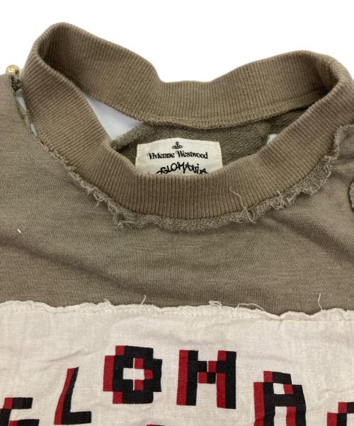 Vivienne Westwood ANGLOMANIA（ヴィヴィアンウエストウッドアングロマニア）Vivienne Westwood ANGLOMANIA (ヴィヴィアンウエストウッドアングロマニア) ダメージ加工ノースリーブスウェット カーキ サイズ:38の古着・服飾アイテム