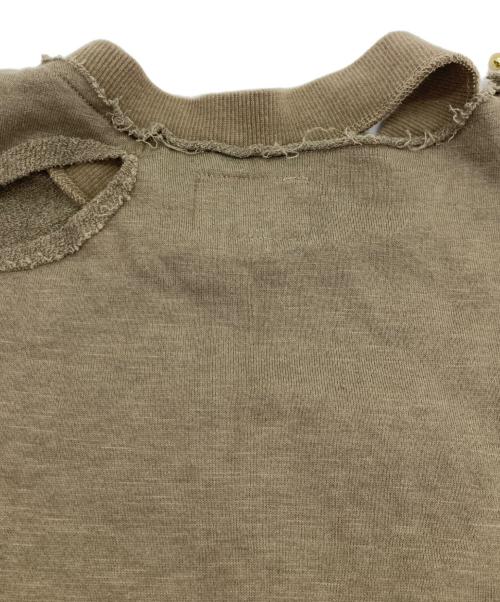 Vivienne Westwood ANGLOMANIA（ヴィヴィアンウエストウッドアングロマニア）Vivienne Westwood ANGLOMANIA (ヴィヴィアンウエストウッドアングロマニア) ダメージ加工ノースリーブスウェット カーキ サイズ:38の古着・服飾アイテム