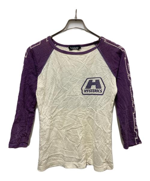 hysterics（ヒステリックス）hysterics (ヒステリックス) メッシュカットソー パープル×ホワイト サイズ:	SIZE Freeの古着・服飾アイテム