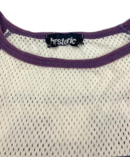 hysterics（ヒステリックス）hysterics (ヒステリックス) メッシュカットソー パープル×ホワイト サイズ:	SIZE Freeの古着・服飾アイテム