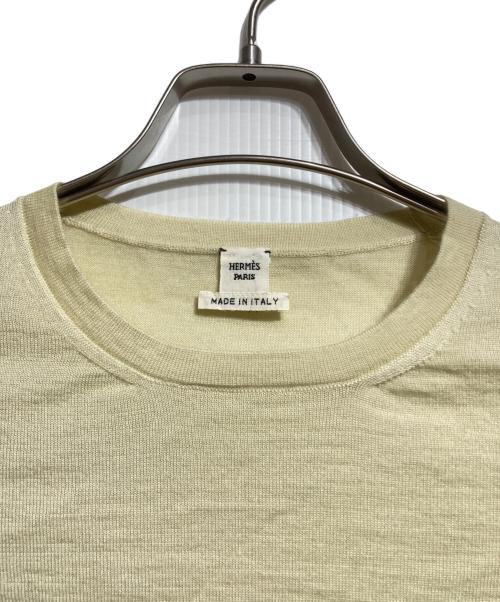 HERMES（エルメス）HERMES (エルメス) カシミヤ半袖ニット/Cashmere short-sleeve knit top ベージュ サイズ:34の古着・服飾アイテム