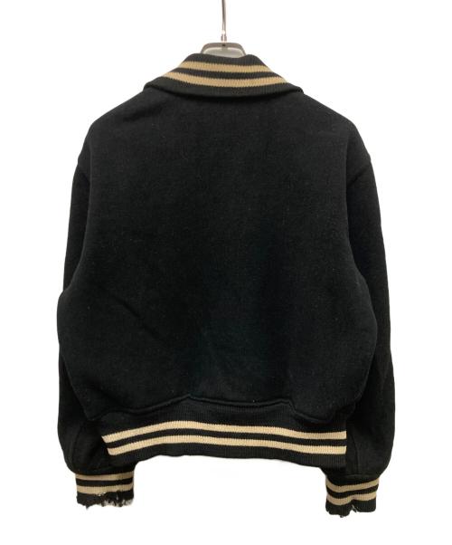 butwin（バトウィン）butwin (バトウィン) 袖ワッペンウールスタジャン ブラック サイズ:42の古着・服飾アイテム