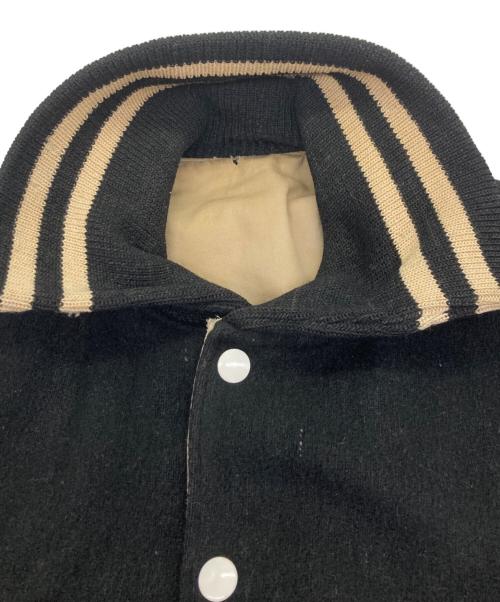 butwin（バトウィン）butwin (バトウィン) 袖ワッペンウールスタジャン ブラック サイズ:42の古着・服飾アイテム