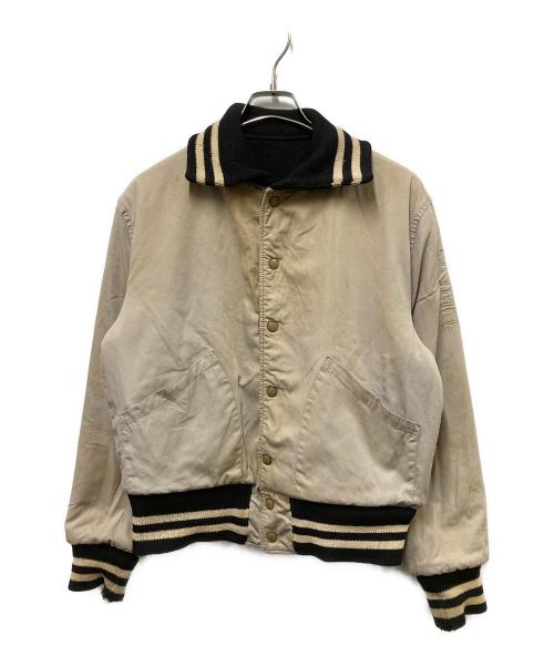butwin（バトウィン）butwin (バトウィン) 袖ワッペンウールスタジャン ブラック サイズ:42の古着・服飾アイテム
