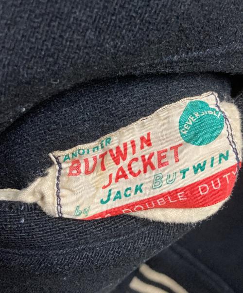 butwin（バトウィン）butwin (バトウィン) 袖ワッペンウールスタジャン ブラック サイズ:42の古着・服飾アイテム