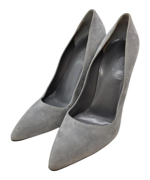 HERMES（エルメス）HERMES (エルメス) チャンキーヒールパンプス/chunky heel pumps グレー サイズ:39(25.0-25.5)の古着・服飾アイテム