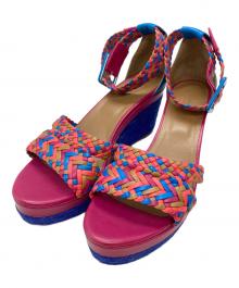 HERMES（エルメス）の古着「イネス ウェッジソールサンダル/ENESS wedge sandals」｜ブルー×ピンク