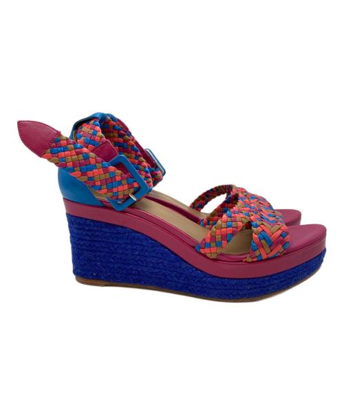 HERMES（エルメス）HERMES (エルメス) イネス ウェッジソールサンダル/ENESS wedge sandals ブルー×ピンク サイズ:40(25.5-26.0)の古着・服飾アイテム