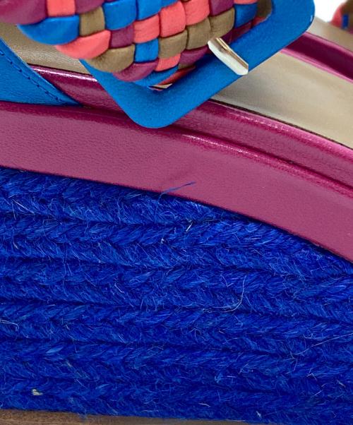 HERMES（エルメス）HERMES (エルメス) イネス ウェッジソールサンダル/ENESS wedge sandals ブルー×ピンク サイズ:40(25.5-26.0)の古着・服飾アイテム