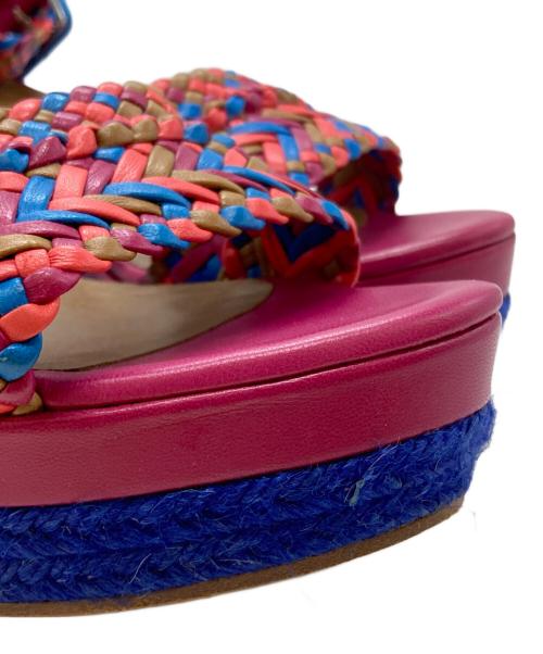 HERMES（エルメス）HERMES (エルメス) イネス ウェッジソールサンダル/ENESS wedge sandals ブルー×ピンク サイズ:40(25.5-26.0)の古着・服飾アイテム