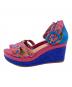 HERMES (エルメス) イネス ウェッジソールサンダル/ENESS wedge sandals ブルー×ピンク サイズ:40(25.5-26.0)：18000円