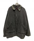 WOOLRICHウールリッチ）の古着「レザーカラーハンティングジャケット」｜ブラック