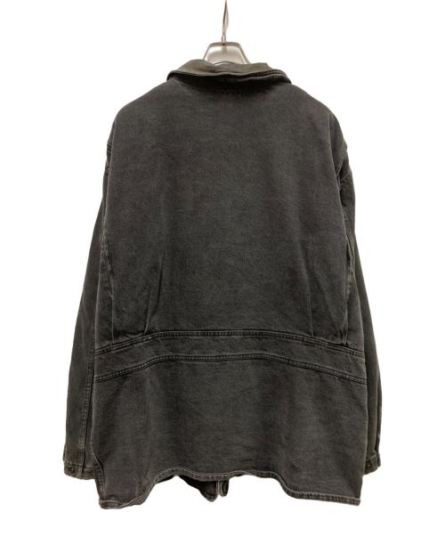WOOLRICH（ウールリッチ）WOOLRICH (ウールリッチ) レザーカラーハンティングジャケット ブラック サイズ:XLの古着・服飾アイテム