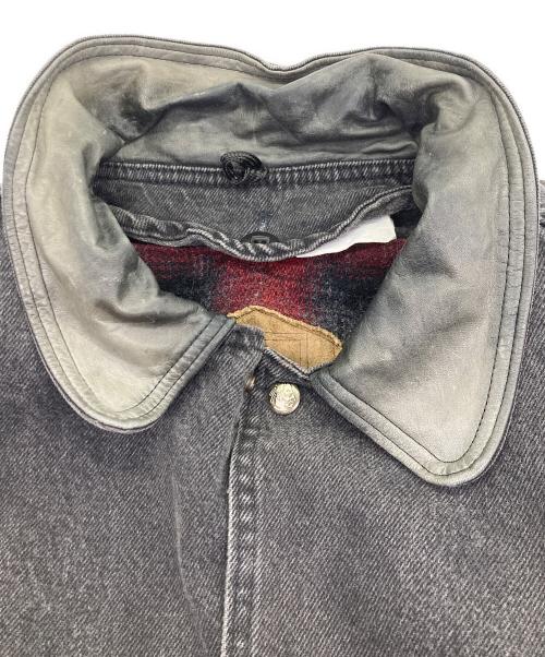 WOOLRICH（ウールリッチ）WOOLRICH (ウールリッチ) レザーカラーハンティングジャケット ブラック サイズ:XLの古着・服飾アイテム