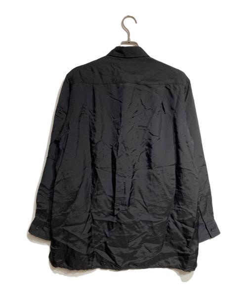 WILDSIDE YOHJI YAMAMOTO（ワイルドサイド ヨウジ ヤマモト）WILDSIDE YOHJI YAMAMOTO (ワイルドサイド ヨウジ ヤマモト) パッチ・キュプラ・シャツ/Patch Cupro Shirt B ブラック サイズ:3の古着・服飾アイテム