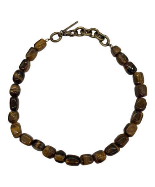 DRIES VAN NOTEN（ドリスヴァンノッテン）DRIES VAN NOTEN (ドリスヴァンノッテン) M.NECKL. TIGER EYE タイガーアイ ストーンネックレス ブラウンの古着・服飾アイテム