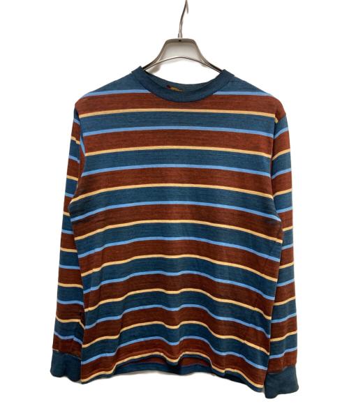 Sears（シアーズ）Sears (シアーズ) 70sボーダーカットソー ブラウン×ブルー サイズ:Mの古着・服飾アイテム