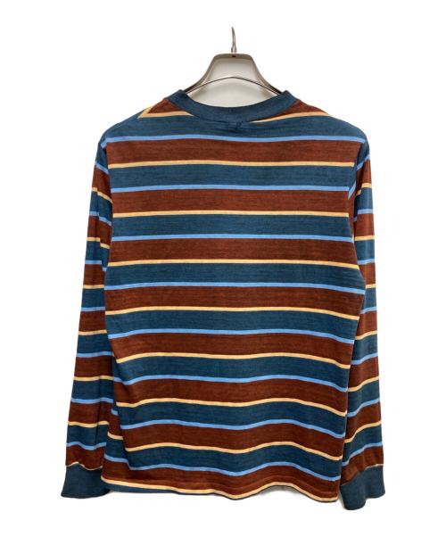 Sears（シアーズ）Sears (シアーズ) 70sボーダーカットソー ブラウン×ブルー サイズ:Mの古着・服飾アイテム