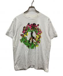 Denim Tears×DOVER STREET MARKET（デニムティアーズ×ドーバー ストリート マーケット）の古着「フラワーピースプリントTシャツ」｜ホワイト